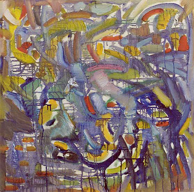 Compoziţie, 1992, ulei pe pânză, 90 x 90 cm