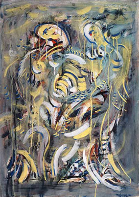 Dans, 1993, guaşă, 86 x 61 cm
