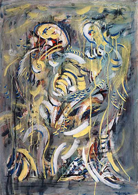 Dance, 1993, gouache, 86 x 61 cm