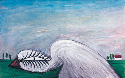 Bird, 2002, oil on canvas, 80 x 50 cm