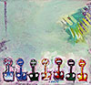 7 uşi, 2006, tehnică mixtă pe pânză, 65,3 x 70,5 cm