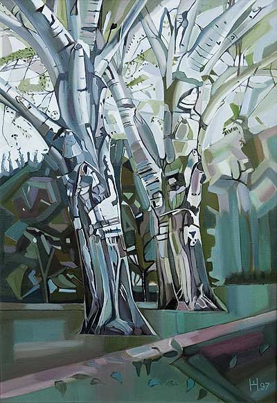 Two trees, 1997, 930 x 640 mm, oil on canvas
