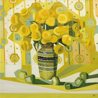 Жёлтые цветы, 1992, 810 х 810 мм, холст, масло