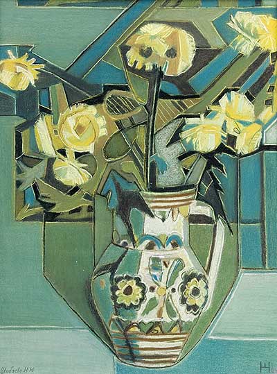 Still-life with yellow flowers, 1994, 400 x 300 mm, paper, pastel
