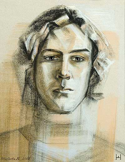 Portrait of son, 2005, 550 x 450 mm, paper, pastel