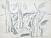Paradis artificial 5, hârtie, carioca, creion, 36 x 48 cm