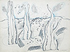 Paradis artificial 5, hârtie, carioca, creion, 36 x 48 cm