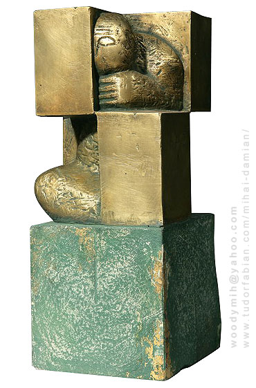 Мыслитель, бронза, камень, 2007, 115х280х110 mm