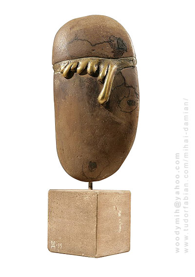 Глухарь, камень, бронза,1996, 120x220x140 mm